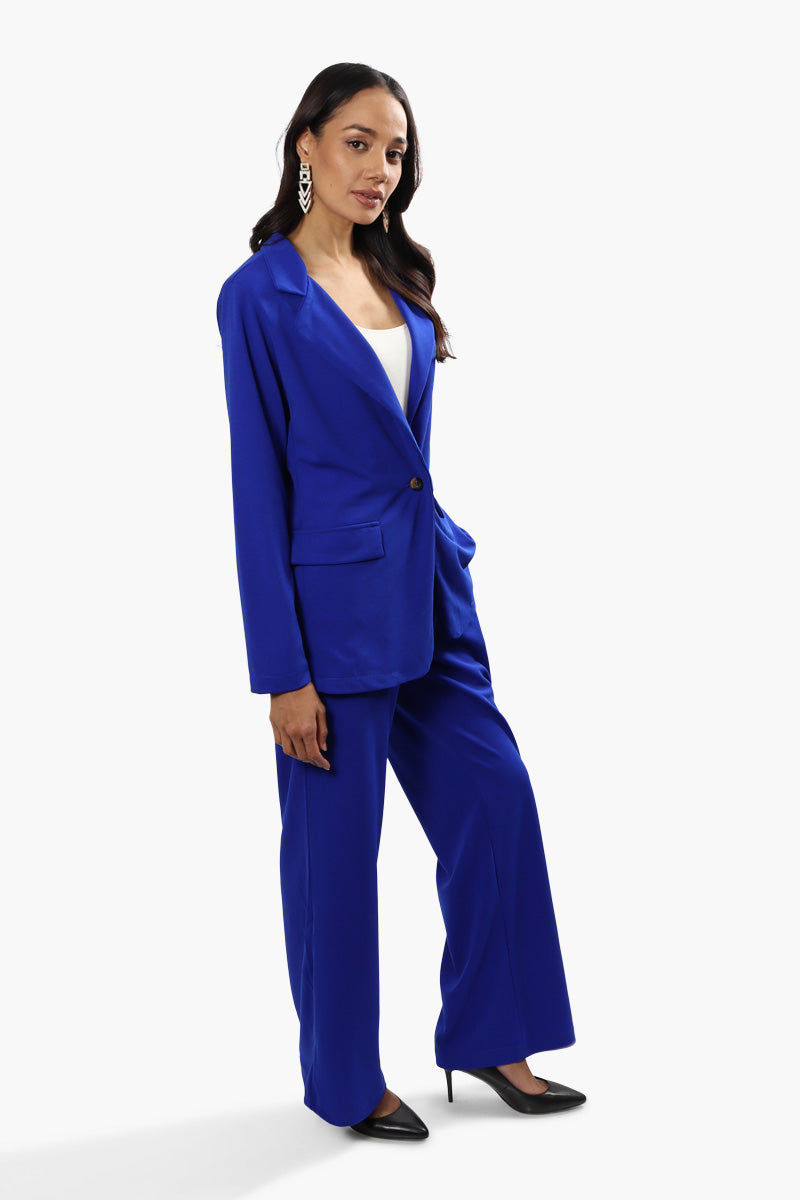 Limite Solid Single Button Blazer - Blue - Womens Blazers - Fairweather