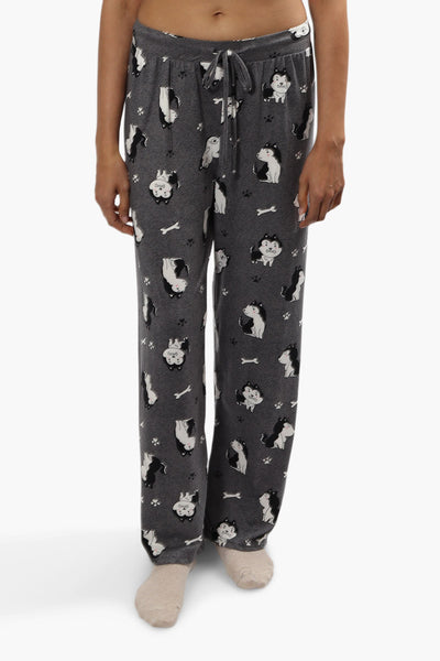Cuddly Canuckies Husky Print Pajama Pants - Grey - Womens Pajamas - Fairweather