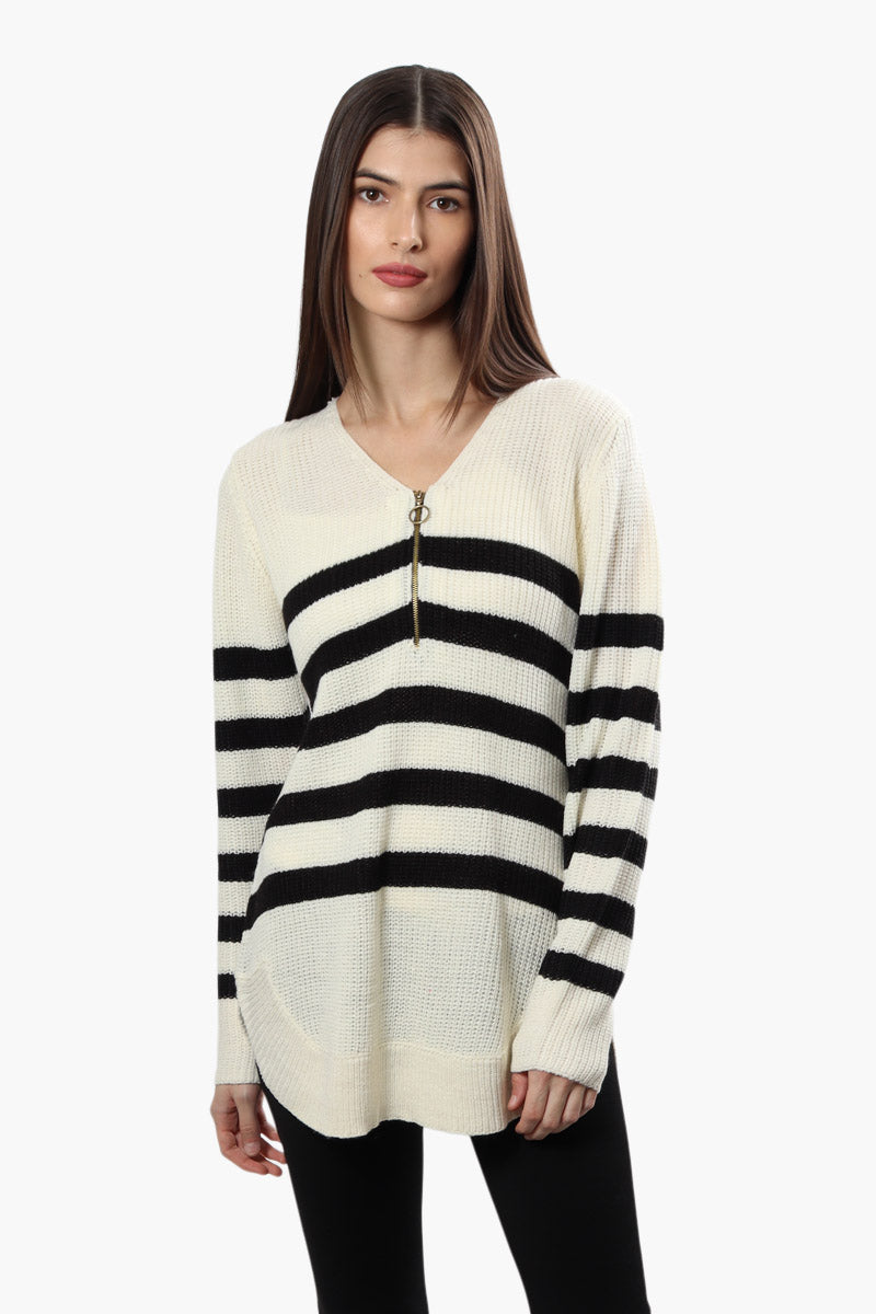 International INC Company Striped Pullover Sweater - Cream - Womens Pullover Sweaters - Fairweather