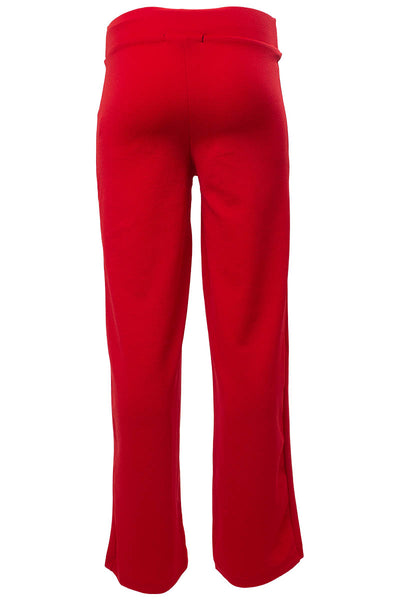 Solid Wide Leg Belted Pants - Red - Womens Pants - Fairweather