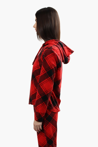 Canada Weather Gear Plush Hooded Pajama Top - Red - Womens Pajamas - Fairweather
