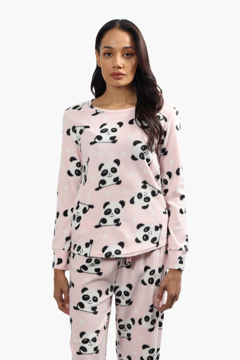 Cuddly Canuckies Plush Panda Print Pajama Top - Pink - Womens Pajamas - Fairweather