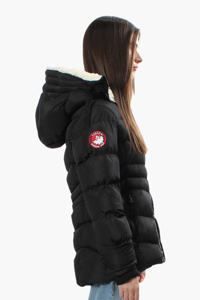 Canada Weather Gear Sherpa Hood Bomber Jacket - Black - Womens Bomber Jackets - Fairweather