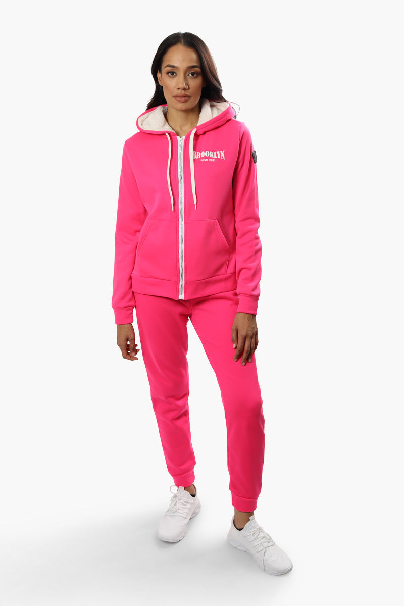 Fahrenheit Brooklyn Print Joggers - Pink - Womens Joggers & Sweatpants - Fairweather