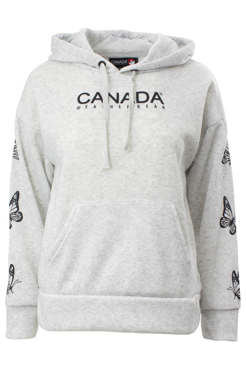 Canada Weather Gear Butterfly Sleeve Pullover Hoodie - Grey - Womens Hoodies & Sweatshirts - Fairweather