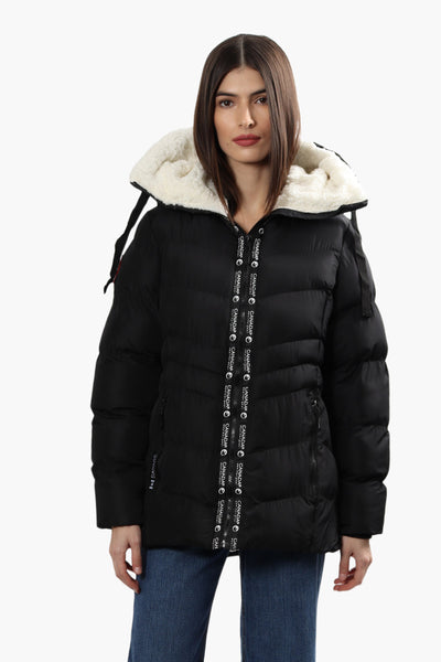 Canada Weather Gear Sherpa Lined Bomber Jacket - Black - Womens Bomber Jackets - Fairweather