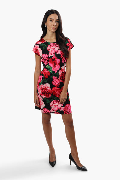 Impress Floral Cap Sleeve Day Dress - Pink - Womens Day Dresses - Fairweather