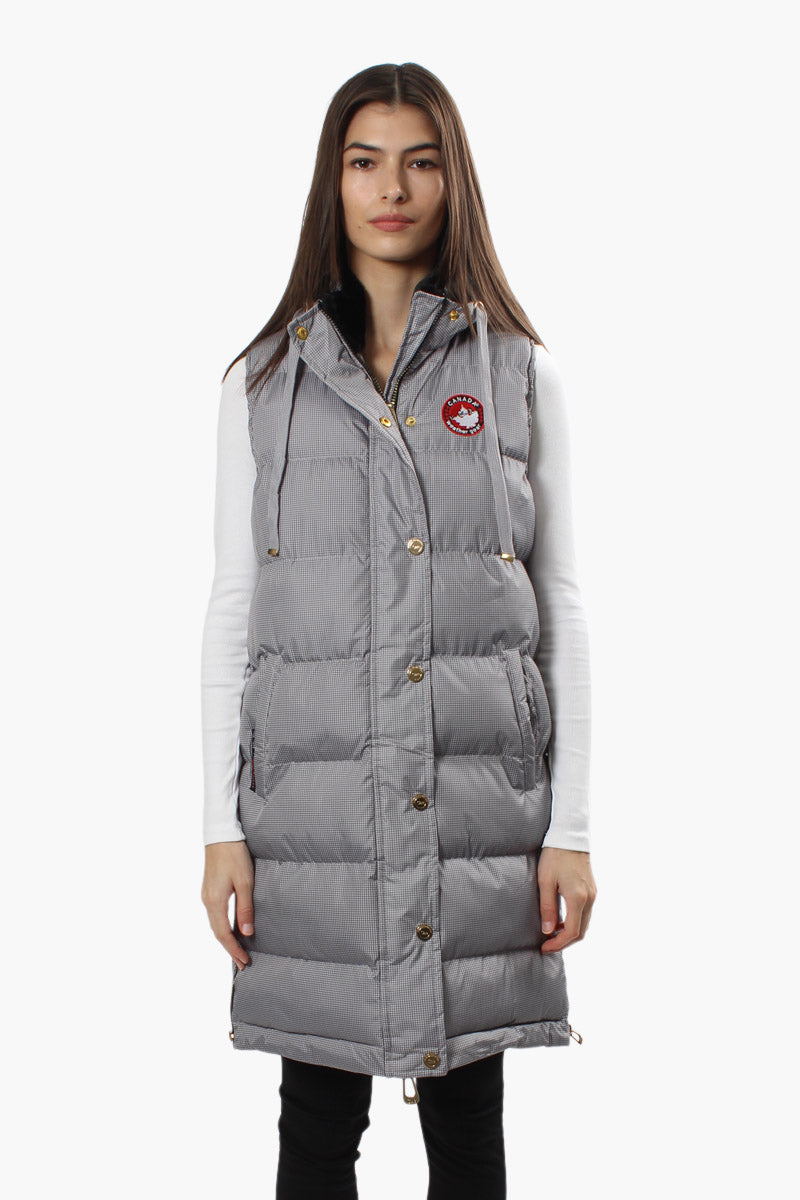 Canada Weather Gear Side Zip Long Puffer Vest - Grey - Womens Vests - Fairweather