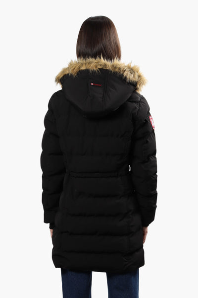 Canada Weather Gear Tie Waist Puffer Parka Jacket - Black - Womens Parka Jackets - Fairweather