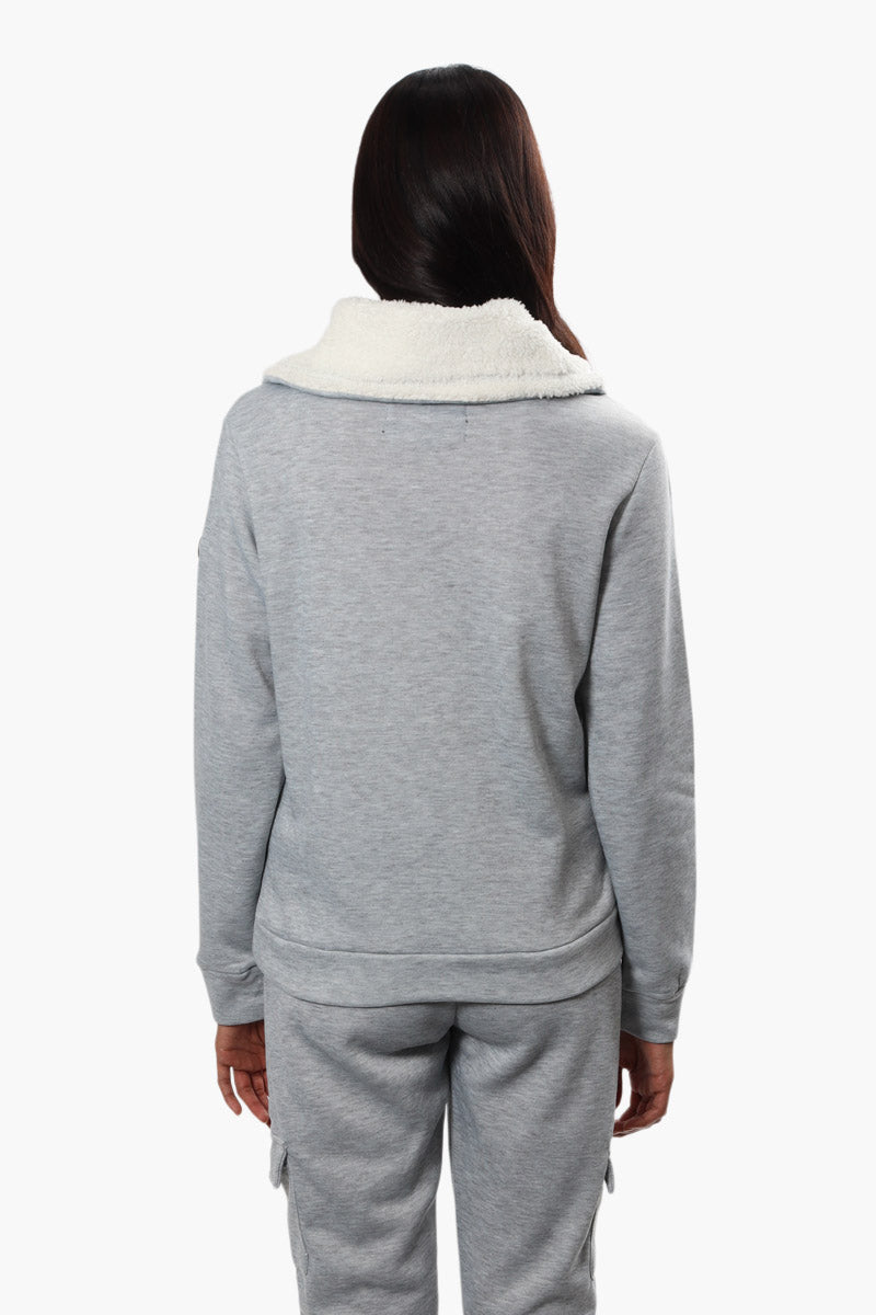 Canada Weather Gear Solid Half Zip Sweatshirt - Grey - Womens Hoodies & Sweatshirts - Fairweather