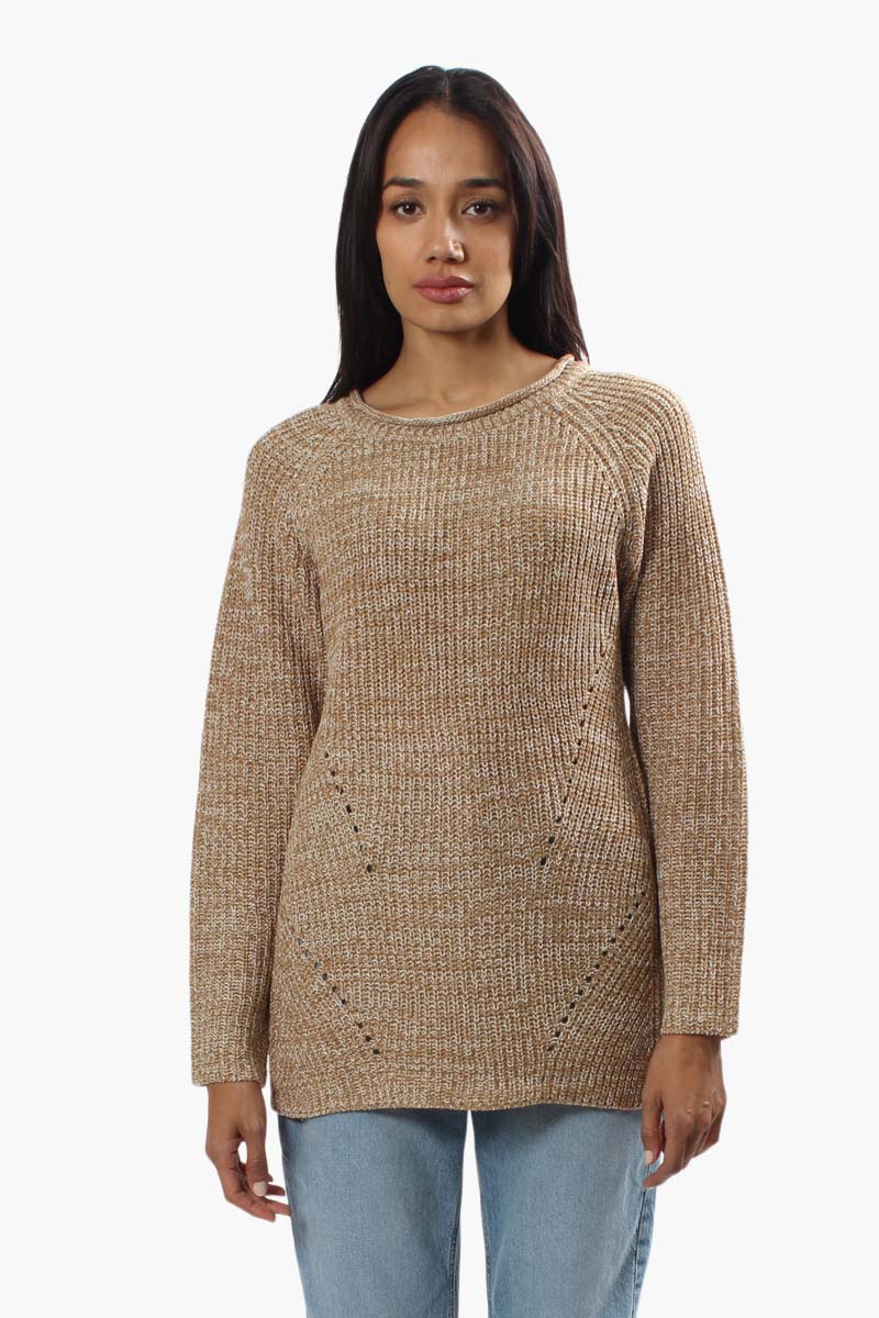 International INC Company Knit Crewneck Pullover Sweater - Camel - Womens Pullover Sweaters - Fairweather