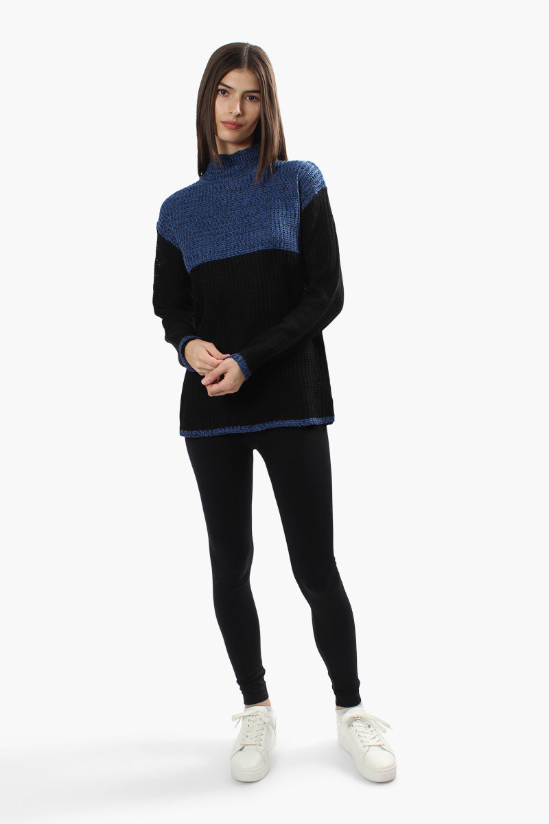 Canada Weather Gear Colour Block Pullover Sweater - Blue - Womens Pullover Sweaters - Fairweather