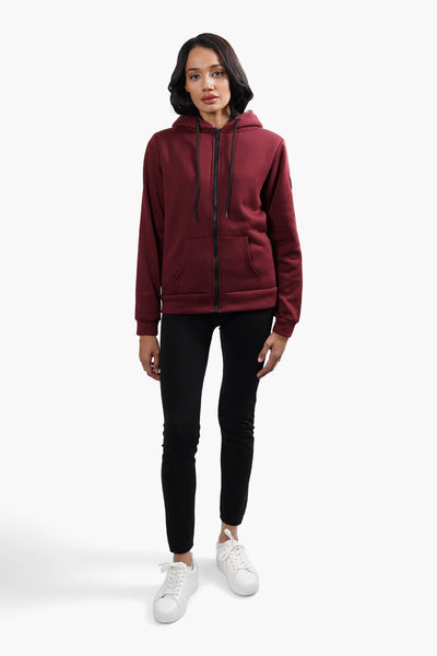 Fahrenheit Sherpa Lined Front Zip Hoodie - Burgundy - Womens Hoodies & Sweatshirts - Fairweather
