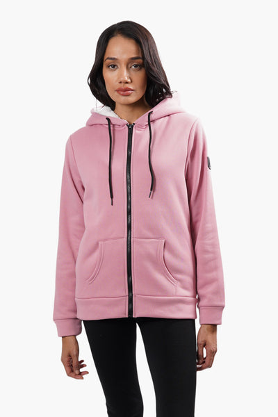 Fahrenheit Sherpa Lined Front Zip Hoodie - Pink - Womens Hoodies & Sweatshirts - Fairweather