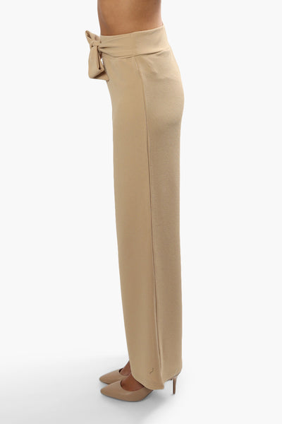 Impress Belted Wide Leg Pants - Beige - Womens Pants - Fairweather