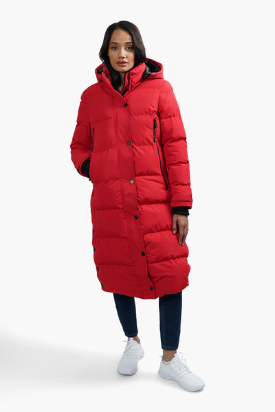 Canada Weather Gear Long Puffer Parka Jacket - Red - Womens Parka Jackets - Fairweather